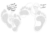 drawing upskirt monochrome toes barefoot soles short_hair unaware looking_down peggy_hill king_of_the_hill kyudude luanne mistaken_for_bug