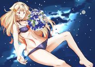drawing giantess earth giga blonde space long_hair planet skimpy_clothing bare_midriff stillwel