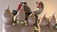 feet furry anthro claws clothed toes soles low_angle unaware shrunken_woman trapped reptile toe_ring insect cockroach scalie digital_render kobold shaybecke twoscale