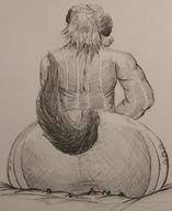 drawing furry anthro butt giant clothed butt_crush hyena sitting pencil_drawing multiple_victims under_butt femboy sitting_on_tiny jc-the-hyena tigerinascarf