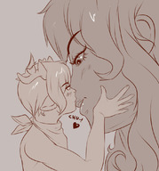 drawing gentle blushing monochrome long_hair giant kissing heart femboy ryo_macro