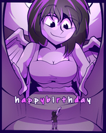 drawing gentle monochrome low_angle shrunken_man box birthday top opening mspaintgts purple solar setto