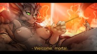 drawing gentle nude furry anthro dragon color text shrunken_men sitting smoking worship reptile cleaning jewelry dialogue scalie looking_at_tiny chimera thesociallyawkwardpinguin