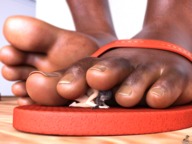 nude feet toes soles in_shoe sandals shrunken_woman dark_skin under_foot foot_slave under_toes digital_render vorifax