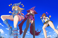 breasts drawing giantess panties city mega upskirt color clothed giantesses dark_magician_girl blazblue thedaibijin yu-gi-oh!