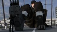 giantess city black_hair clothed buildings military short_hair foot_worship sitting sunglasses shoe_worship bangs digital_render pale_skin solidsunny