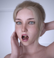 gentle vore blonde blue_eyes mouth shrunken_man digital_render daniel3gp