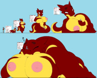 drawing growth nipples gentle giantess nude pussy furry anthro sleeping color large_breasts text handheld sequence smiling lying_down sitting kneeling between_legs looking_down reptile hugging carry panels scalie thick_thighs on_leg looking_at_tiny on_nose shortstack on_thigh eddy-boy kobold