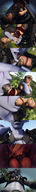 white_hair vore blonde large_breasts armor clothed handheld crying sequence high_angle low_angle elf asian short_hair medium_length_hair shrunken_woman looking_down open_mouth cruel inside_mouth world_of_warcraft swallowed outdoors night_elf point_of_view trees panels purple_skin internal_view looking_at_tiny pointed_ears digital_render hair_bun madamemaeve bare_midriff cywen