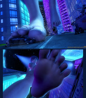 nipples giantess nude feet city toes buildings helicopter soles purple_hair topless sequence low_angle smiling underboob foot_crush ghost_in_the_shell motoko_kusanagi walking medium_length_hair looking_down vehicles smoke under_foot point_of_view looking_at_viewer raised_foot vehicle_crush panels bangs imminent_crush digital_render sourcesizeshenanigans