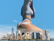 giantess collage city mega black_hair butt see_through_clothing giantess-fx