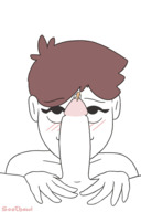 drawing vore blushing cum penis brunette blowjob animation shrunken_woman on_penis no_background sootbowl