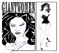 drawing monochrome handheld cleavage high_heels shrunken_man maxart1 looking_at_tiny