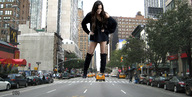 giantess collage city brunette looking_down vehicles iffelbuffer