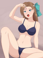 drawing panties vore blonde color blue_eyes bra brunette sitting shrunken_woman open_mouth between_fingers no_background looking_at_tiny khalcifieron
