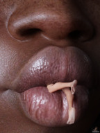 giantess nude feet vore toes barefoot soles lips shrunken_man inside_mouth dark_skin mouth_play imminent_vore digital_render vorifax