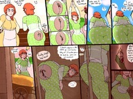 drawing comic color red_hair shrunken_man between_buttcheeks sweaterpupster