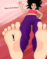 drawing giantess color foot_crush dragon_ball point_of_view dragonballz caulifla dragonballsuper