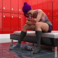 purple_hair blood gore shrunken_men foot_crush looking_down cruel under_foot digital_render sayju