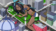 drawing giantess pokemon city sleeping color destruction lying_down vehicles dark_skin nessa parkashreix