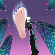 drawing feet city color giant male clothed toes barefoot buildings soles anime low_angle smiling green_hair unknown_artist foot_crush looking_down outdoors point_of_view looking_at_viewer raised_foot source_needed imminent_crush electricity promare lio_fotia