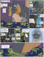 drawing nipples furry anthro comic color large_breasts clothed text buildings glasses sequence smiling dinosaur bbw kissing worship looking_down reptile indoors jewelry dialogue see_through panels continents scalie continent neotronic69 small_world