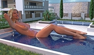 giantess nude blonde pool outdoors digital_render velocityvektor