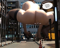 giantess nude butt handheld stockings tank bending_over outdoors dialogue digital_render velocityvektor