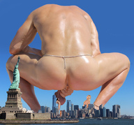 giantess collage insertion nude giga city mega blonde butt giant penis brunette multiple_sizes anal_insertion giantesses crouching manuel lookin_up