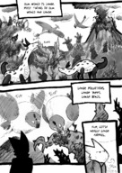 drawing gentle furry anthro comic monochrome clothed story volcano outdoors birds tinies science_fiction sigh narration jaggedjagd plot_intensive kiwa giant_things_and_tiny_things