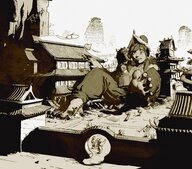 drawing growth giantess feet monochrome destruction clothed toes barefoot outgrowing_building korra temple legend_of_korra rammzi
