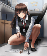 drawing gentle panties upskirt color handheld brunette shrunken_people feeding kuroihassan