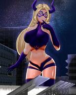 drawing giantess horns city blonde long_hair looking_down mask outdoors my_hero_academia mt._lady dorianvlog