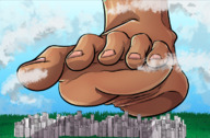 drawing feet city color destruction barefoot buildings foot_crush grass under_foot imminent_crush rebelminder