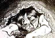 drawing monochrome black_hair short_hair sarah emily ed ednem