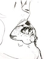 drawing monochrome black_hair short_hair sarah emily ed ednem