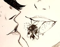 drawing monochrome tongue sarah nervous emily ed covering_face ednem