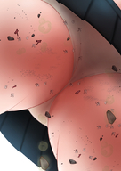 drawing micro panties upskirt color destruction clothed skirt low_angle white_panties debris no_background bare_legs ourhandsh