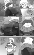 drawing panties blushing upskirt comic monochrome butt butt_crush huge_breasts story short_hair nylons dialogue panels gtstamago uzaki-chan