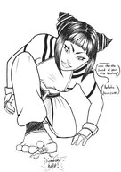 crush feet monochrome toes street_fighter game cruel helpless juri fighter villain looking_at_tiny fan_art smirking mean rarayagts despair break_ribs