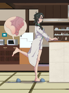 drawing collage micro feet color toes playful glasses shrunken amy ponytail dark standing lab coat slippers kobayashi hair between at sheograth10 lunatia toeheld