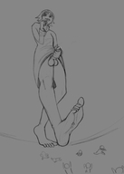 feet masturbation giant male penis toes barefoot smiling between_toes testicles running_away soul_eater crona
