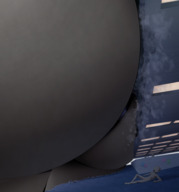 drawing giantess color butt destruction clothed raven teen_titans thighs indoors leotard hanging_on inside_building debris dc_comics anon bare_legs grey_skin alternate_angle cubicle ravenravenraven buttcheek