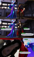 feet small_man long_hair clothed small_woman toes soles purple_hair brunette sequence low_angle in_shoe story uniform walking trapped giantesses cat_girl between_toes outdoors under_foot hat dialogue see_through panels shoe_insertion digital_render morag sourcesizeshenanigans rex nia xenoblade_chronicles brighid