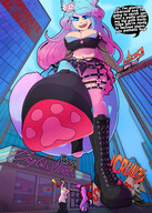 drawing giantess crush panties city upskirt color destruction blue_eyes tiny low_angle boots teasing wolfgirl boot_crush wolf_girl imminent_crush mspaintgts silvervale