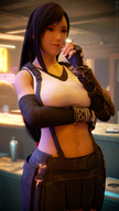 handheld tifa_lockhart final_fantasy_7 looking_down imminent_vore digital_render bare_midriff thomas-crumb