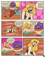 drawing micro nude feet blonde comic color purple_hair kissing shrunken_woman panels newother otheruizart