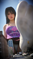 panties mega upskirt black_hair long_hair destruction socks sitting looking_down digital_render thomas_crumb