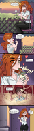 drawing color long_hair clothed in_stomach green_eyes smiling red_hair leggings sitting stomach drink shrunken_man inside_mouth swallowed smothering orange_hair smoothie cafe iwillsunder sheograth10 shrunk_at_college liz_orfino