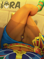 drawing panties color skirt high_angle sitting abs between_legs shrunken_woman thighs thigh_crush jora-bora giantess_pov the_legend_of_zelda bare_legs gerudo bare_midriff the_legend_of_zelda_breath_of_the_wild princess_zelda_(the_legend_of_zelda) urbosa_(the_legend_of_zelda)